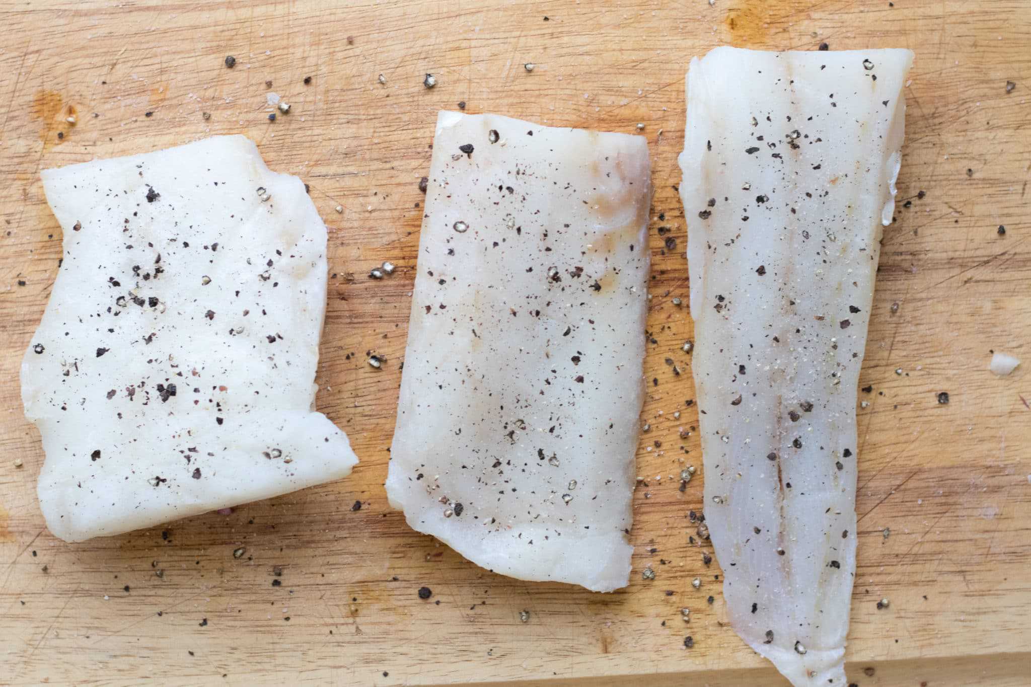 Cod with salt and pepper