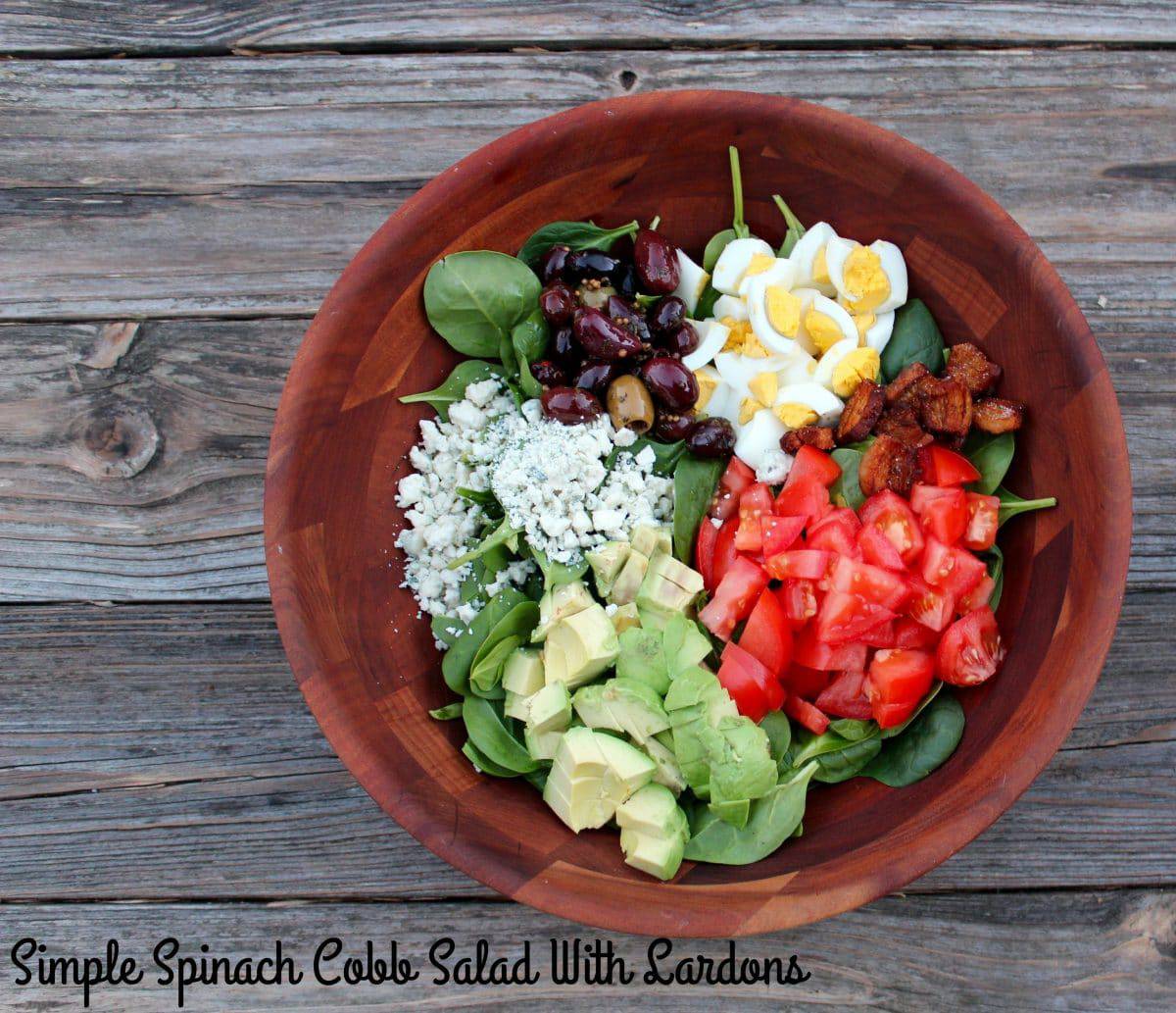 Spinach Cobb Salad With Lardons / #SundaySupper