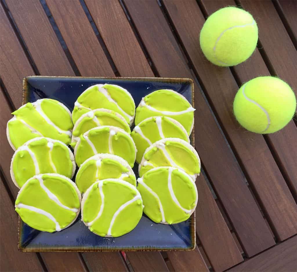 Tennis ball cookies for a tennis themed party