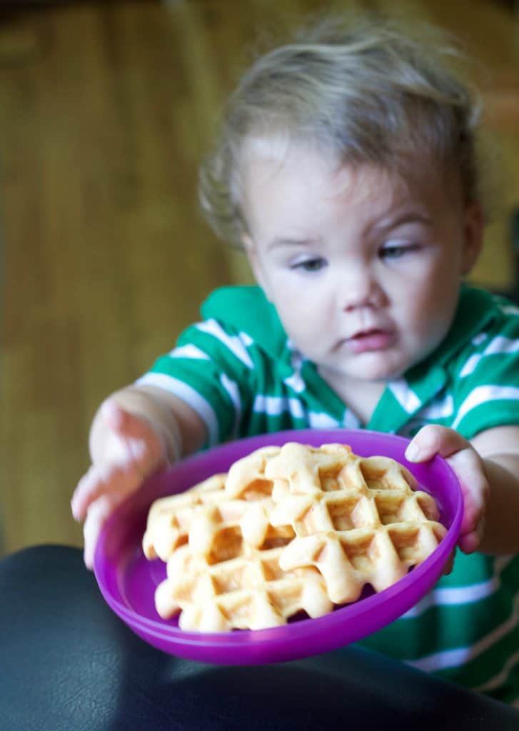 sweet potato waffles with baby