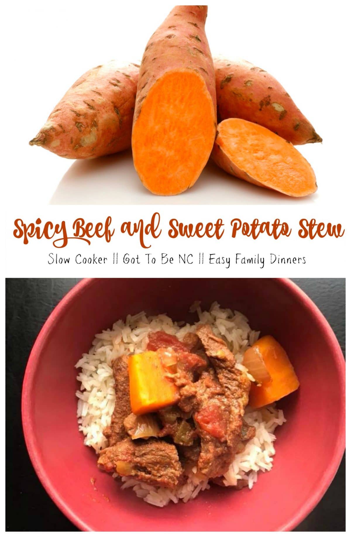 Slow Cooker Spicy Beef and Sweet Potato Stew || Erin Brighton | Got To Be NC | NC Beef | NC Sweet Potatoes | Easy Family Meals