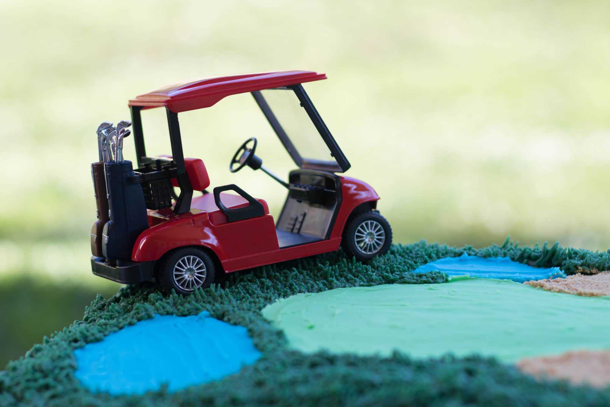 Golf cart on the cake
