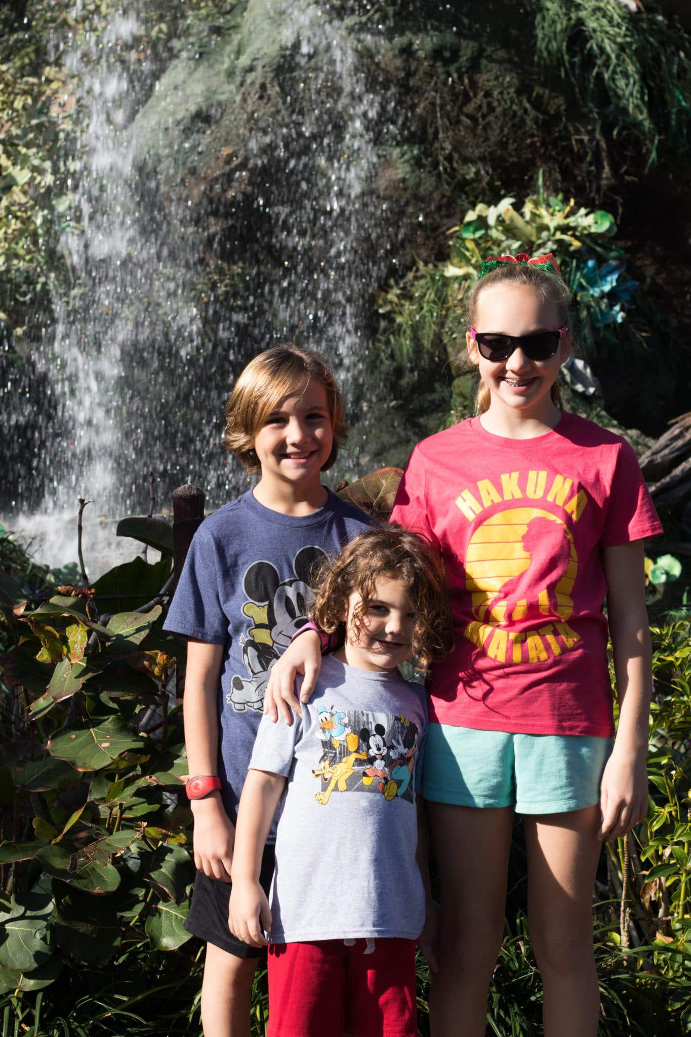 three kids at animal kingdom