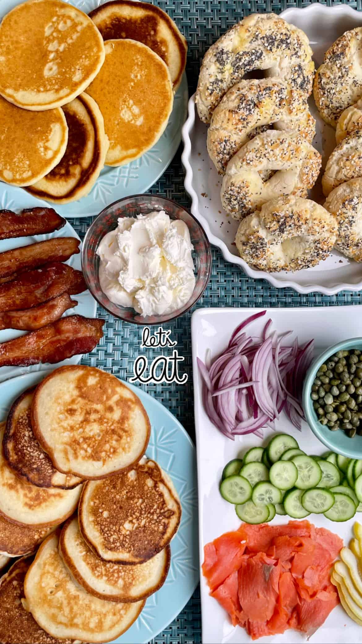 bagels and pancakes for christmas brunch