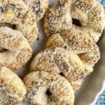 Two ingredient gluten free bagels in a dish