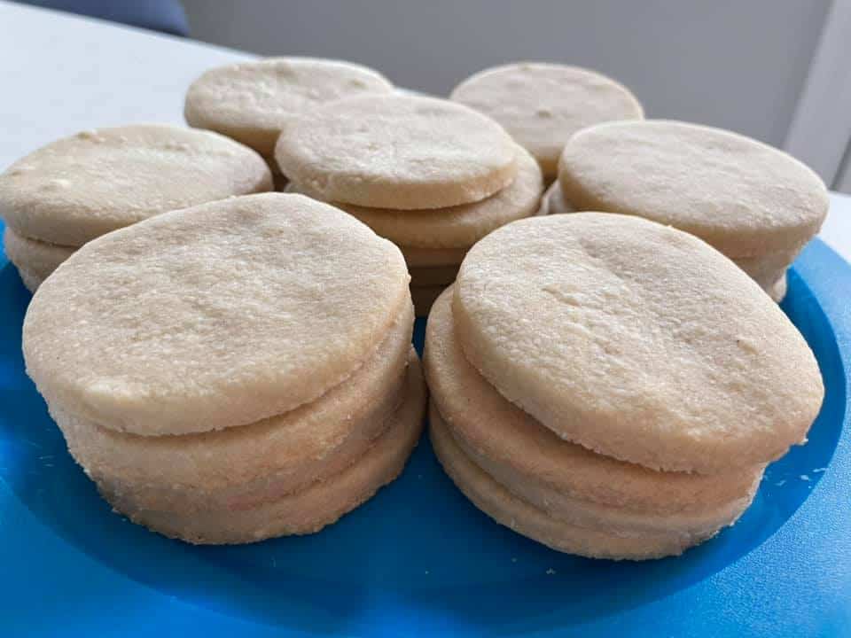 small stacks of shortbread