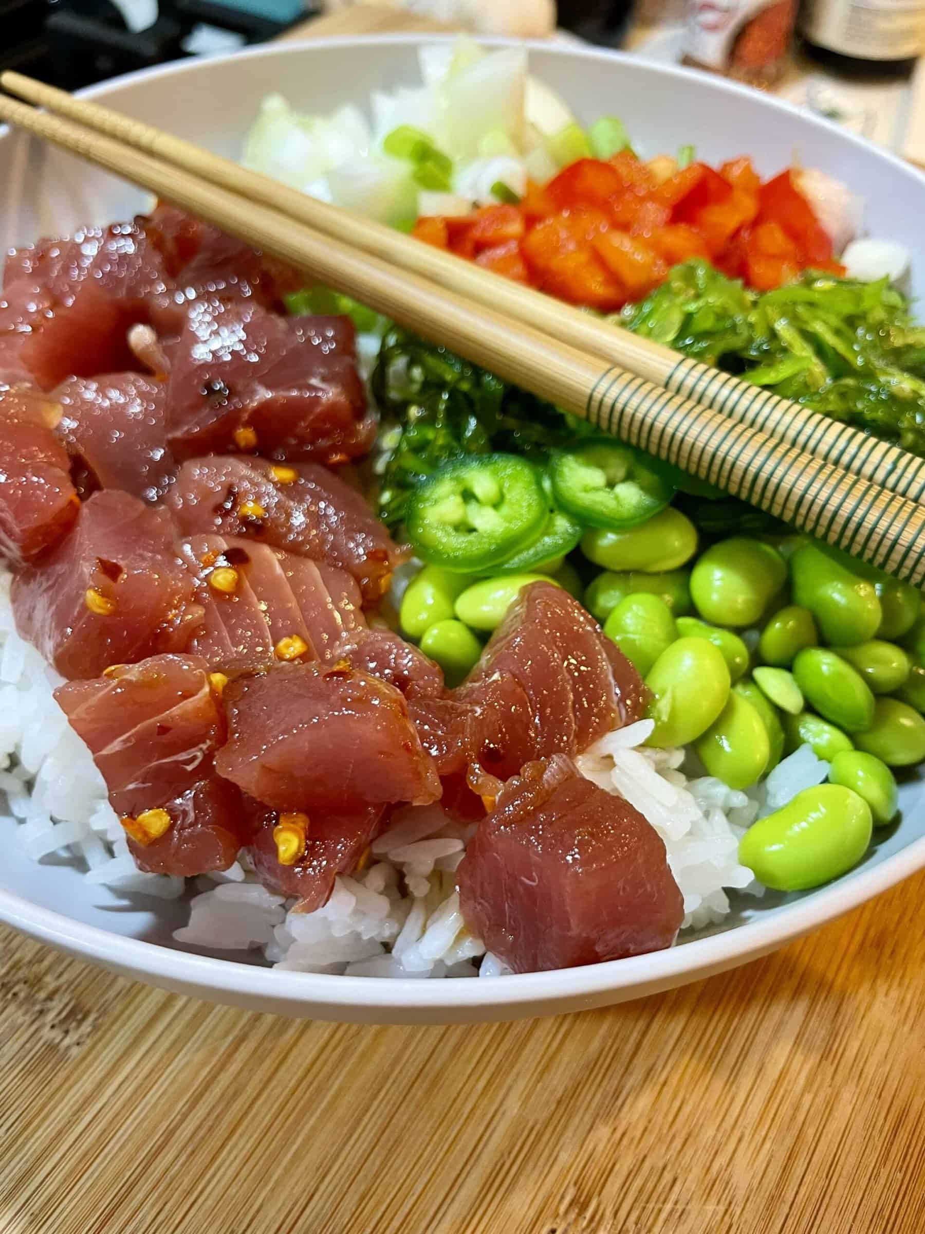 Authentic Homemade Tuna Poke Bowl