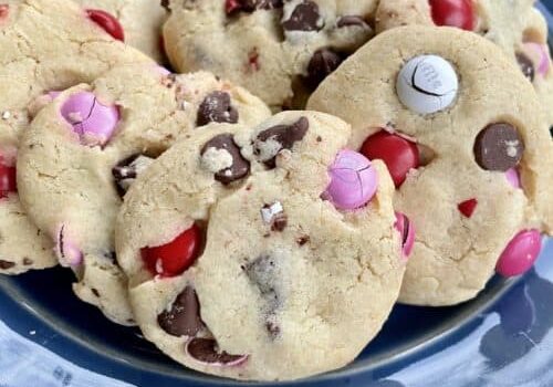 Super Soft Valentine's Day Cookies on a plate